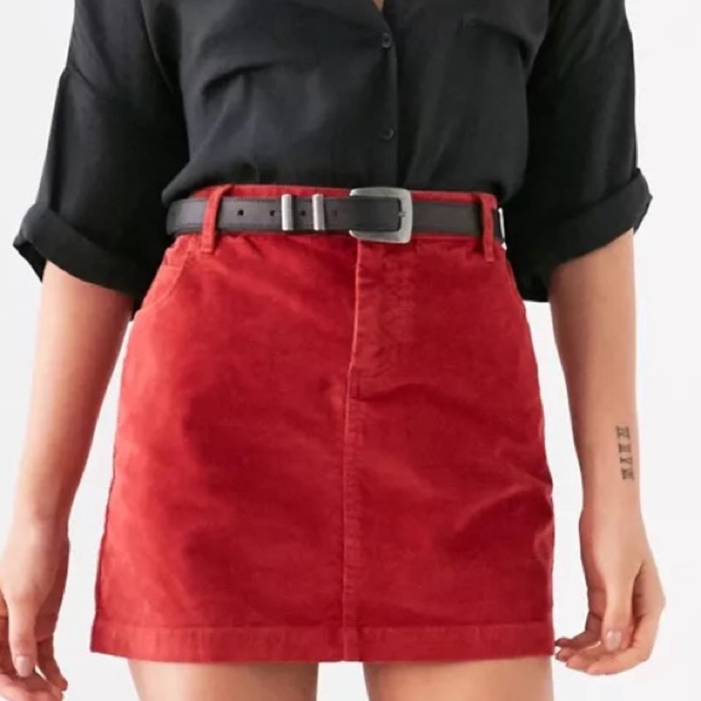 BDG Sybale Corduroy Mini Skirt in red size 4